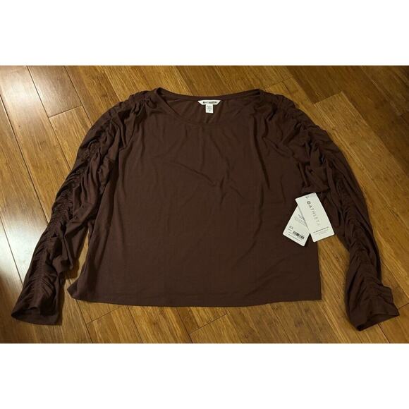 Athleta All Around Ruched (Brown) & Crossover Ruched Top (White) LOT OF‎ 2 Sz 3X - Picture 4 of 12